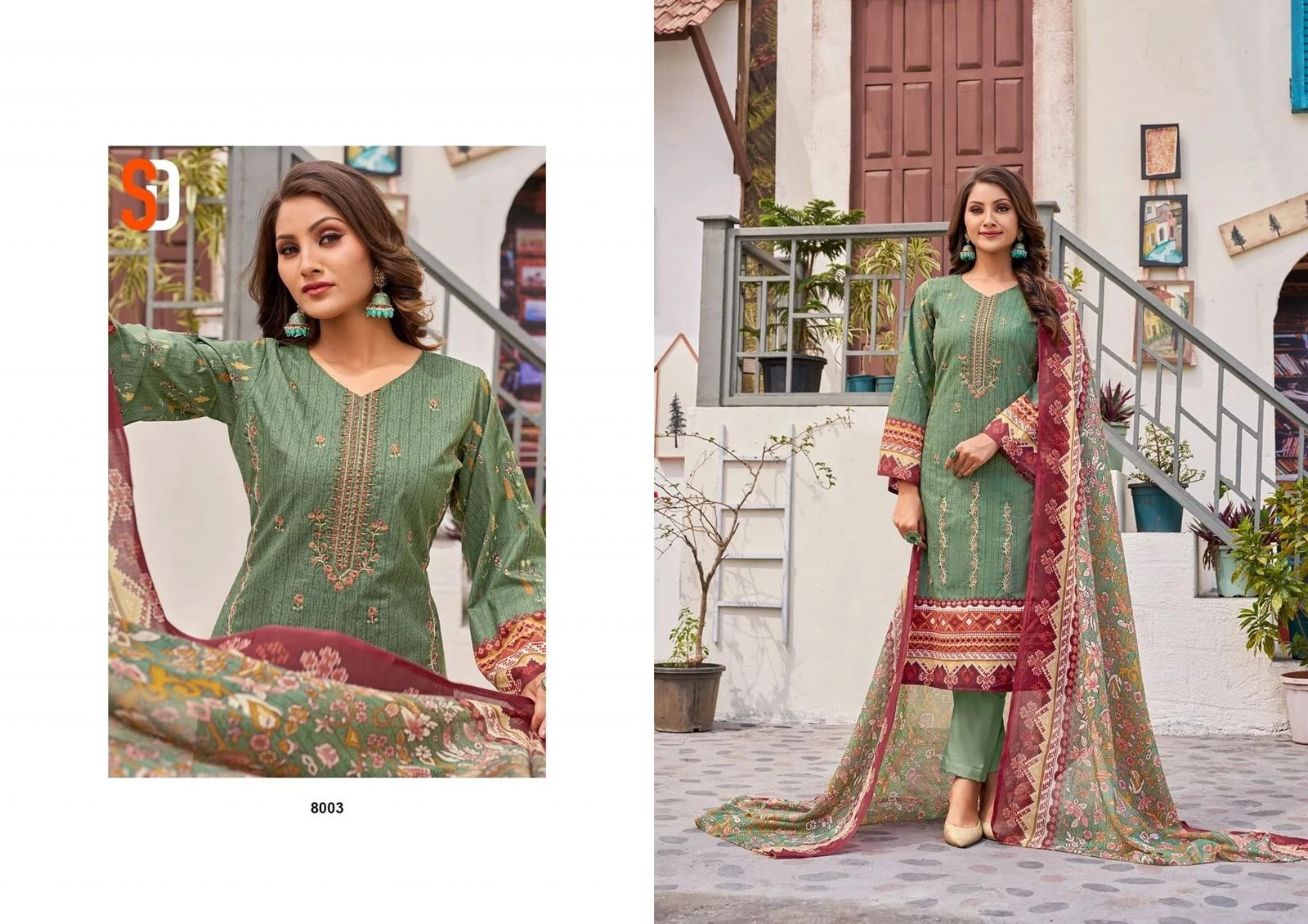 Sharaddha Designer Bin Saeed Vol 8 Pure Cotton Wholesale Pakistani Salwar Suit Catalog — Wholesale Pakistani Suits, MPA wholesale from Surat - Gallery Image 5
